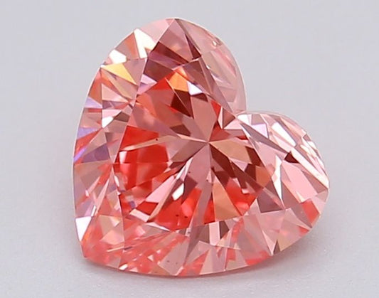 Lab-Grown Heart Diamond - 1.01 Carats, Fancy Vivid Pink Color, VS2 Clarity - Certified by IGI - Report Number: LG615367024