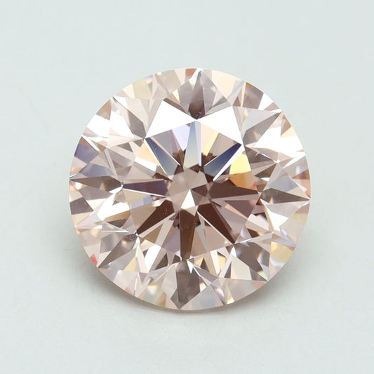 Lab-Grown Round Diamond - 3.6 Carats, Fancy Intense Pink Color, VVS2 Clarity - Certified by IGI - Report Number: LG614331738