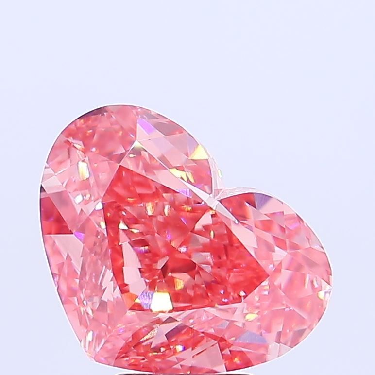 Lab-Grown Heart Diamond - 6.5 Carats, Fancy Vivid Pink Color, VS1 Clarity - Certified by IGI - Report Number: LG673419058