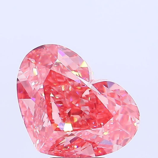 Lab-Grown Heart Diamond - 6.5 Carats, Fancy Vivid Pink Color, VS1 Clarity - Certified by IGI - Report Number: LG673419058