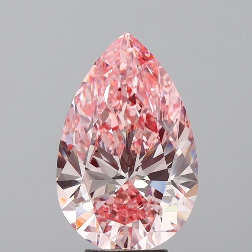 Lab-Grown Pear Diamond - 6.01 Carats, Fancy Intense Pink Color, VVS2 Clarity - Certified by IGI - Report Number: LG670440814