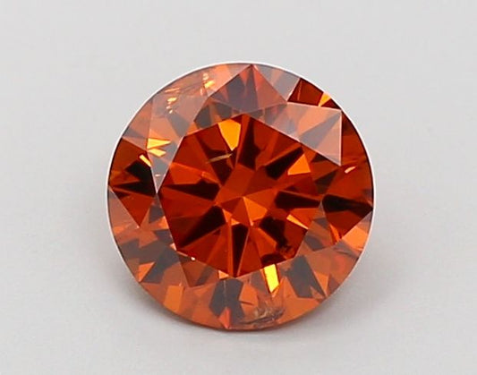 Lab-Grown Round Diamond - 1.0 Carats, Fancy Vivid Orange Color, SI2 Clarity - Certified by IGI - Report Number: LG673415367