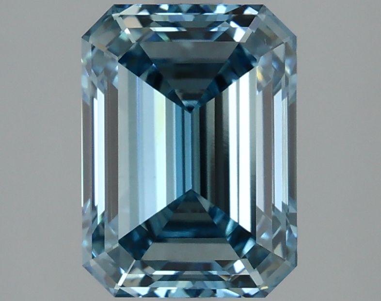 Lab-Grown Emerald Diamond - 2.55 Carats, Fancy Vivid Blue Color, VS1 Clarity - Certified by IGI - Report Number: LG634425259