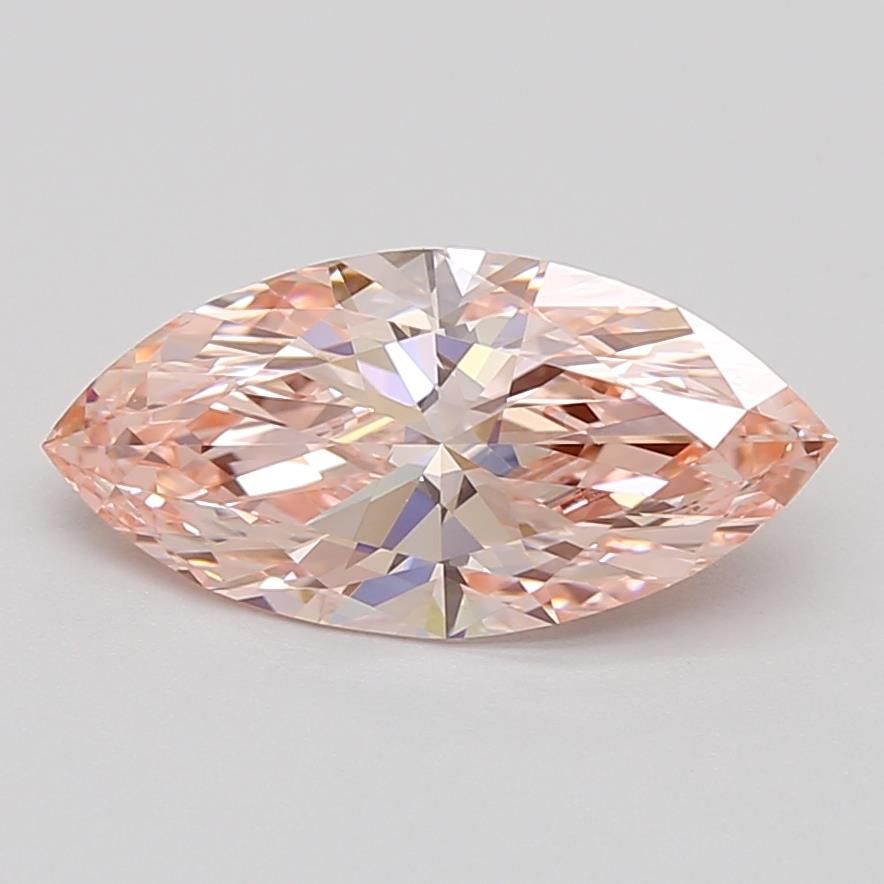 Lab-Grown Marquise Diamond - 1.23 Carats, Fancy Vivid Pink Color, VVS1 Clarity - Certified by IGI - Report Number: LG675515535