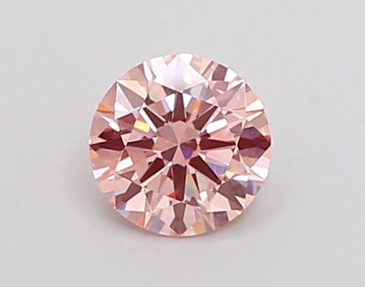 Lab-Grown Round Diamond - 0.7 Carats, Fancy Pink Color, VS1 Clarity - Certified by IGI - Report Number: LG680510073