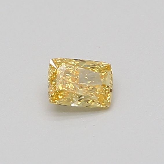 Lab-Grown Cushion Diamond - 0.24 Carats, Fancy Vivid Yellow Color, VS1 Clarity - Certified by IGI - Report Number: LG635474270