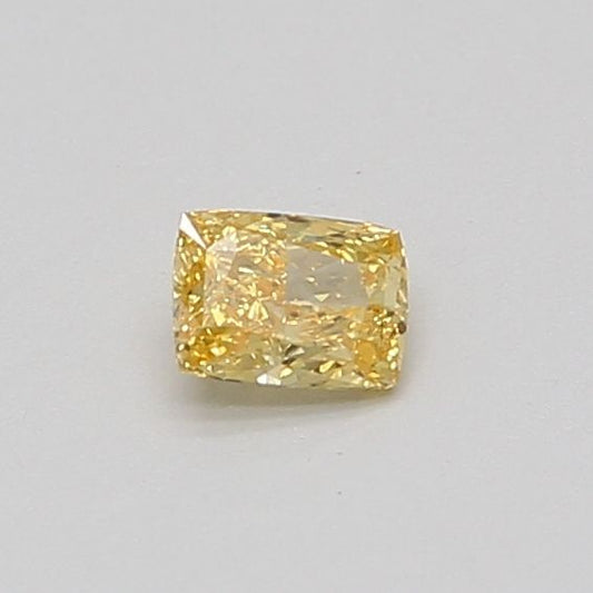 Lab-Grown Cushion Diamond - 0.24 Carats, Fancy Vivid Yellow Color, VS1 Clarity - Certified by IGI - Report Number: LG635474270