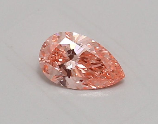 Lab-Grown Pear Diamond - 0.6 Carats, Fancy Vivid Pink Color, VVS2 Clarity - Certified by IGI - Report Number: LG669450659