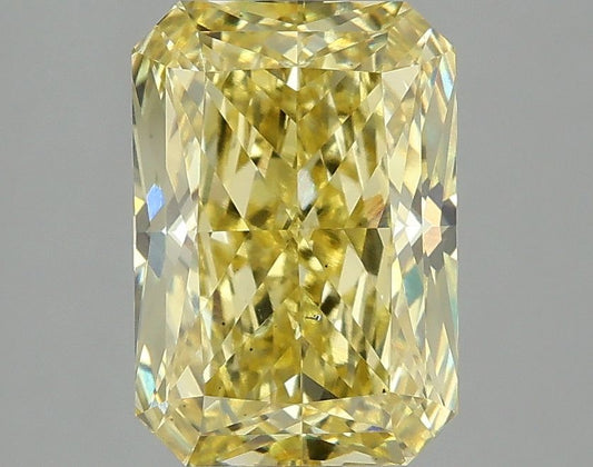 Lab-Grown Radiant Diamond - 3.01 Carats, Fancy Vivid Yellow Color, VS2 Clarity - Certified by IGI - Report Number: LG681593729