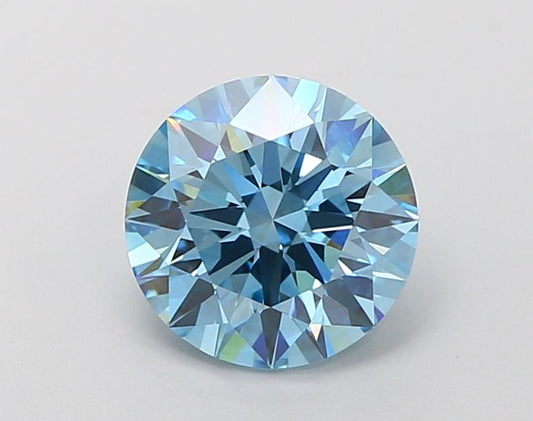 Lab-Grown Round Diamond - 2.06 Carats, Fancy Vivid Blue Color, VVS2 Clarity - Certified by IGI - Report Number: LG660422347