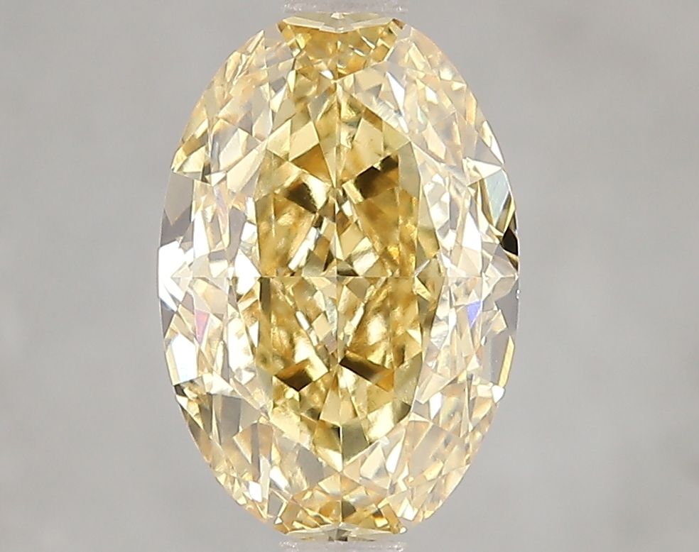 Lab-Grown Oval Diamond - 3.02 Carats, Fancy Intense Yellow Color, VVS2 Clarity - Certified by IGI - Report Number: LG659437556