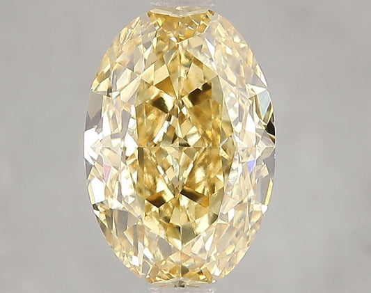 Lab-Grown Oval Diamond - 3.02 Carats, Fancy Intense Yellow Color, VVS2 Clarity - Certified by IGI - Report Number: LG659437556