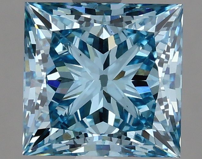 Lab-Grown Princess Diamond - 1.96 Carats, Fancy Vivid Blue Color, VS1 Clarity - Certified by IGI - Report Number: LG626420661