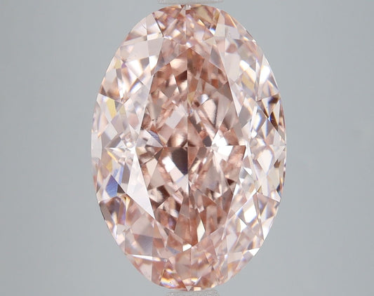 Lab-Grown Oval Diamond - 8.09 Carats, Fancy Intense Pink Color, VS2 Clarity - Certified by IGI - Report Number: LG680512876