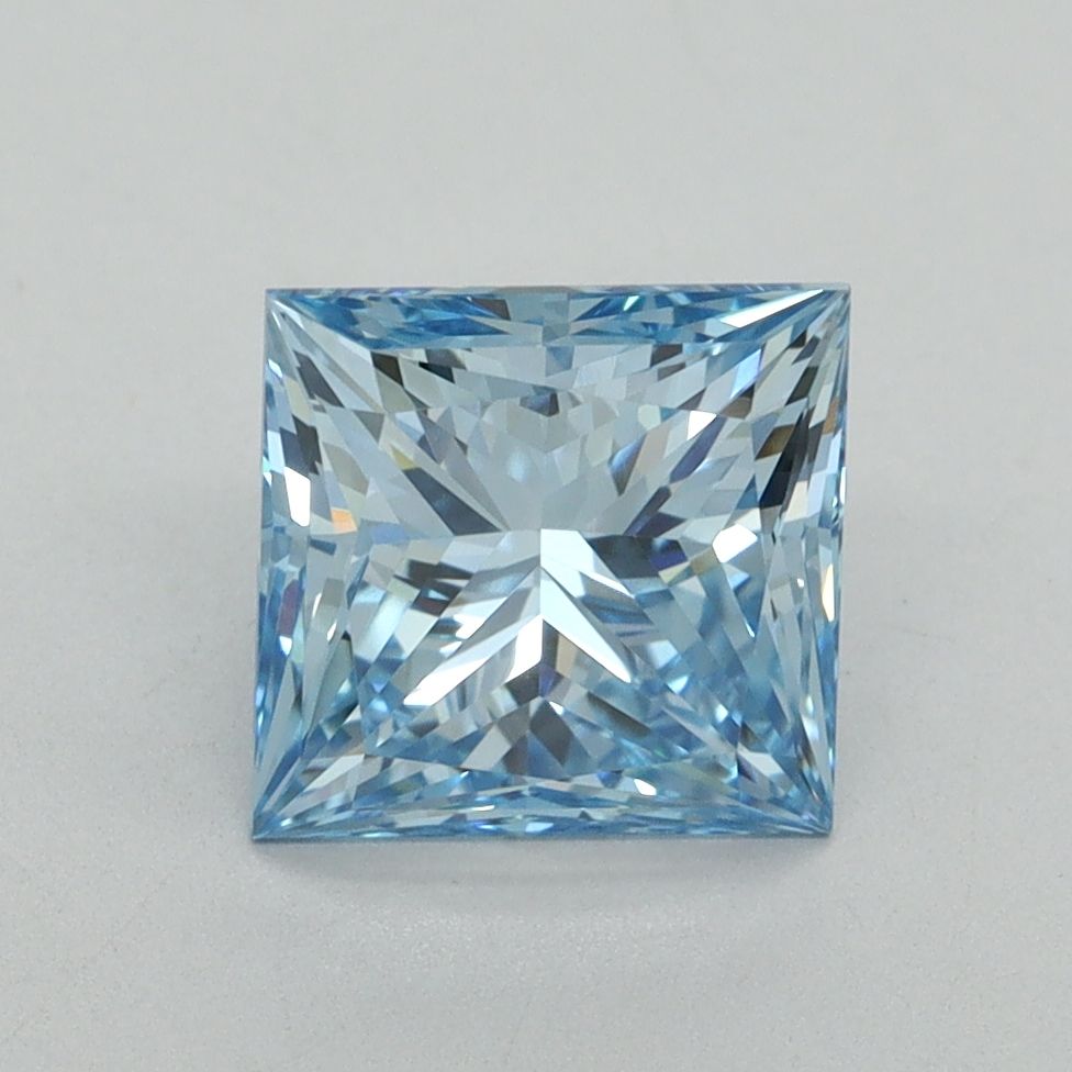 Lab-Grown Princess Diamond - 2.08 Carats, Fancy Vivid Blue Color, VVS2 Clarity - Certified by IGI - Report Number: LG634432439