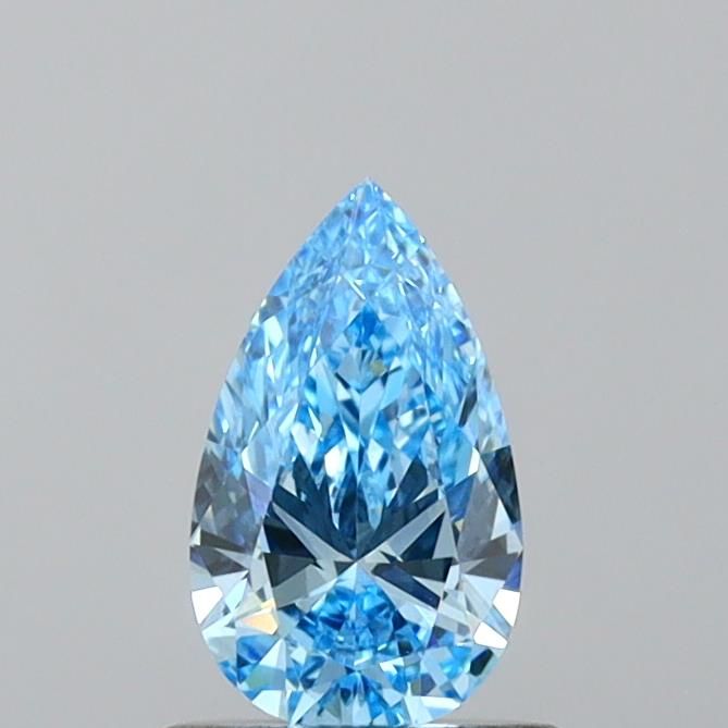 Lab-Grown Pear Diamond - 0.68 Carats, Fancy Vivid Blue Color, VS1 Clarity - Certified by IGI - Report Number: LG591360007