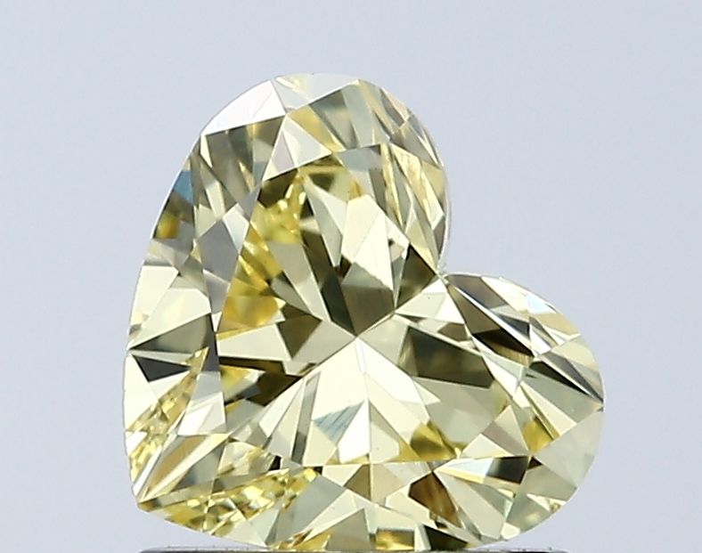 Lab-Grown Heart Diamond - 1.01 Carats, Fancy Vivid Yellow Color, VS1 Clarity - Certified by IGI - Report Number: LG671433226