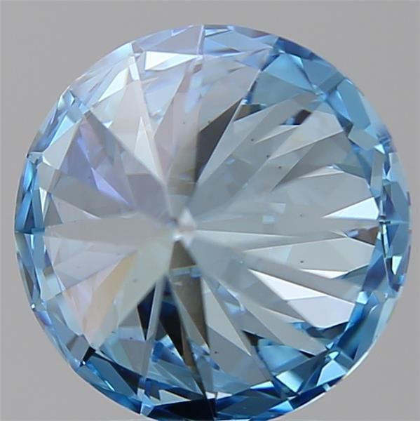 Lab-Grown Round Diamond - 3.01 Carats, Fancy Vivid Blue Color, VS1 Clarity - Certified by IGI - Report Number: LG584352247