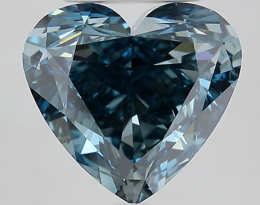 Lab-Grown Heart Diamond - 6.51 Carats, Fancy Vivid Blue Color, VVS2 Clarity - Certified by IGI - Report Number: LG662457080