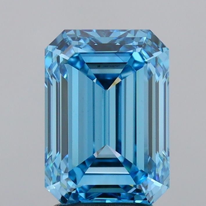Lab-Grown Emerald Diamond - 3.01 Carats, Fancy Vivid Blue Color, VS1 Clarity - Certified by IGI - Report Number: LG687559747