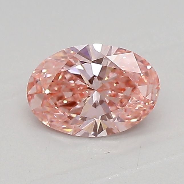 Lab-Grown Oval Diamond - 0.52 Carats, Fancy Vivid Pink Color, VVS2 Clarity - Certified by IGI - Report Number: LG607316217