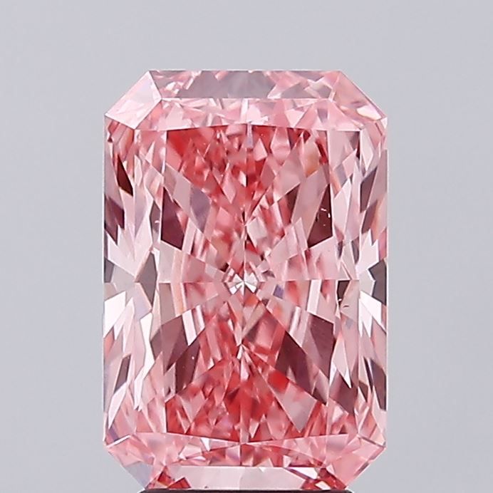 Lab-Grown Radiant Diamond - 3.51 Carats, Fancy Vivid Pink Color, VS2 Clarity - Certified by IGI - Report Number: LG681583278