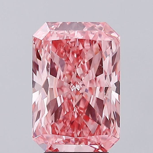 Lab-Grown Radiant Diamond - 3.51 Carats, Fancy Vivid Pink Color, VS2 Clarity - Certified by IGI - Report Number: LG681583278