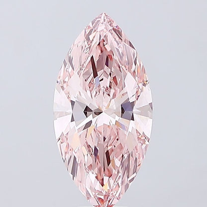 Lab-Grown Marquise Diamond - 8.02 Carats, Fancy Intense Pink Color, VS1 Clarity - Certified by IGI - Report Number: LG650411904