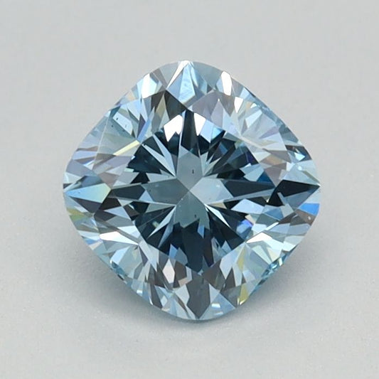 Lab-Grown Cushion Diamond - 0.77 Carats, Fancy Intense Blue Color, VS2 Clarity - Certified by IGI - Report Number: LG626424796
