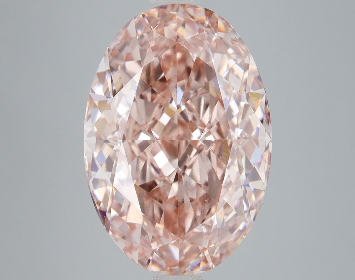 Lab-Grown Oval Diamond - 8.08 Carats, Fancy Intense Pink Color, VS1 Clarity - Certified by IGI - Report Number: LG680512877