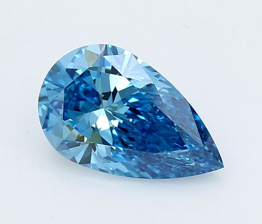 Lab-Grown Pear Diamond - 2.09 Carats, Fancy Vivid Blue Color, VS1 Clarity - Certified by IGI - Report Number: LG667432824