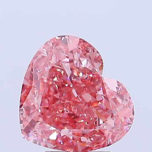 Lab-Grown Heart Diamond - 3.54 Carats, Fancy Vivid Pink Color, VS1 Clarity - Certified by IGI - Report Number: LG670481373