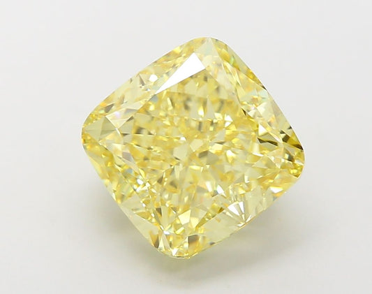 Lab-Grown Cushion Diamond - 7.75 Carats, Fancy Vivid Yellow Color, VVS2 Clarity - Certified by IGI - Report Number: LG660445667