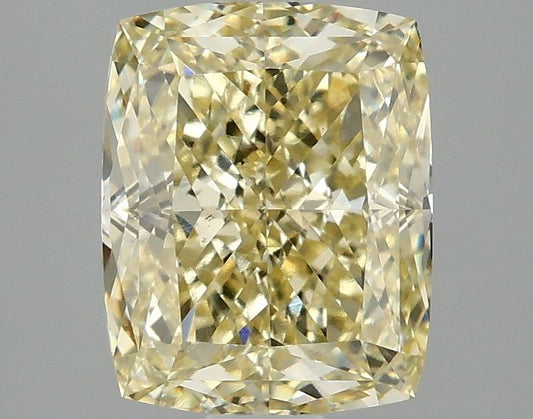 Lab-Grown Cushion Diamond - 3.04 Carats, Fancy Intense Yellow Color, VS2 Clarity - Certified by IGI - Report Number: LG673401038