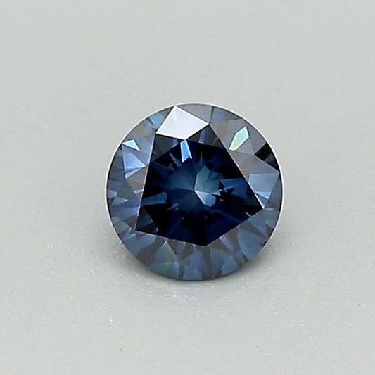 Lab-Grown Round Diamond - 0.3 Carats, Fancy Dark Blue Color, VS2 Clarity - Certified by IGI - Report Number: LG579362629