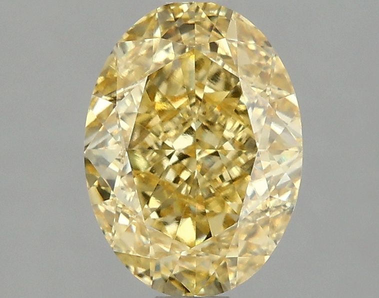Lab-Grown Oval Diamond - 2.05 Carats, Fancy Intense Yellow Color, VVS1 Clarity - Certified by IGI - Report Number: LG666411164