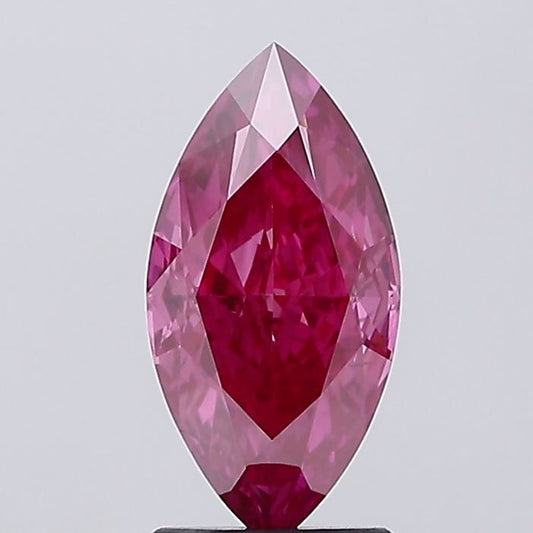 Lab-Grown Marquise Diamond - 2.09 Carats, Fancy Vivid Pink Color, SI1 Clarity - Certified by IGI - Report Number: LG679516669