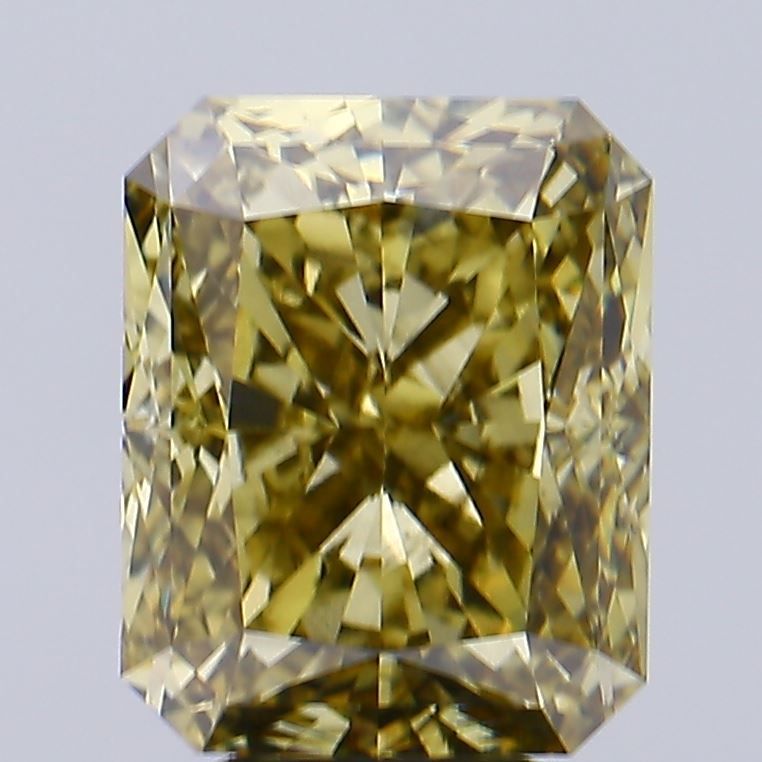 Lab-Grown Radiant Diamond - 6.87 Carats, Fancy Gray Yellow Color, VS2 Clarity - Certified by IGI - Report Number: LG621431517