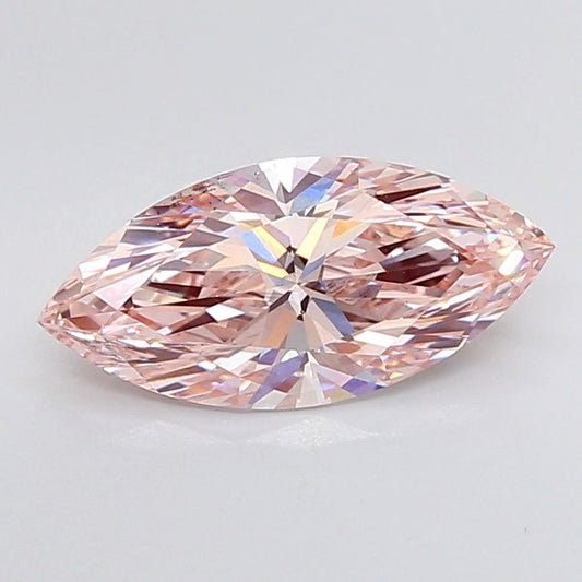 Lab-Grown Marquise Diamond - 3.05 Carats, Fancy Intense Pink Color, VS2 Clarity - Certified by IGI - Report Number: LG642450163
