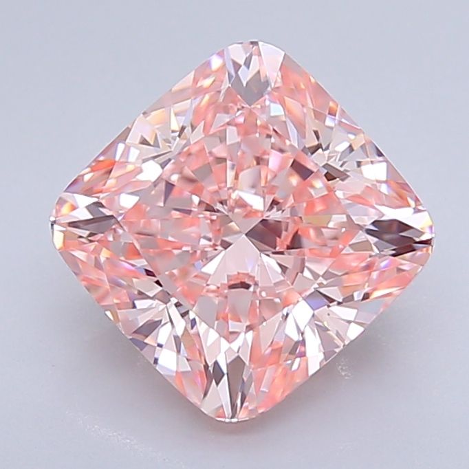 Lab-Grown Cushion Diamond - 3.58 Carats, Fancy Intense Pink Color, VVS2 Clarity - Certified by IGI - Report Number: LG640407282