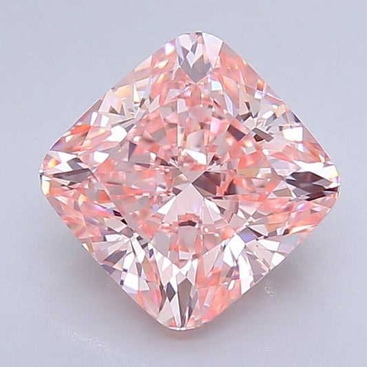 Lab-Grown Cushion Diamond - 3.58 Carats, Fancy Intense Pink Color, VVS2 Clarity - Certified by IGI - Report Number: LG640407282