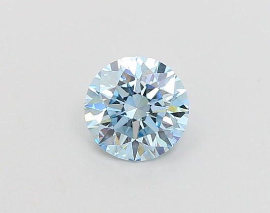 Lab-Grown Round Diamond - 0.91 Carats, Fancy Intense Blue Color, VVS2 Clarity - Certified by IGI - Report Number: LG660422320