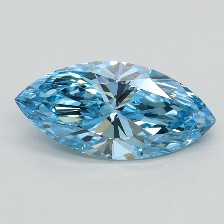 Lab-Grown Marquise Diamond - 0.81 Carats, Fancy Vivid Blue Color, VS1 Clarity - Certified by IGI - Report Number: LG626424613