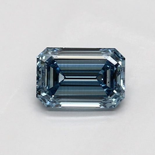 Lab-Grown Emerald Diamond - 0.73 Carats, Fancy Vivid Blue Color, VS2 Clarity - Certified by IGI - Report Number: LG591362471