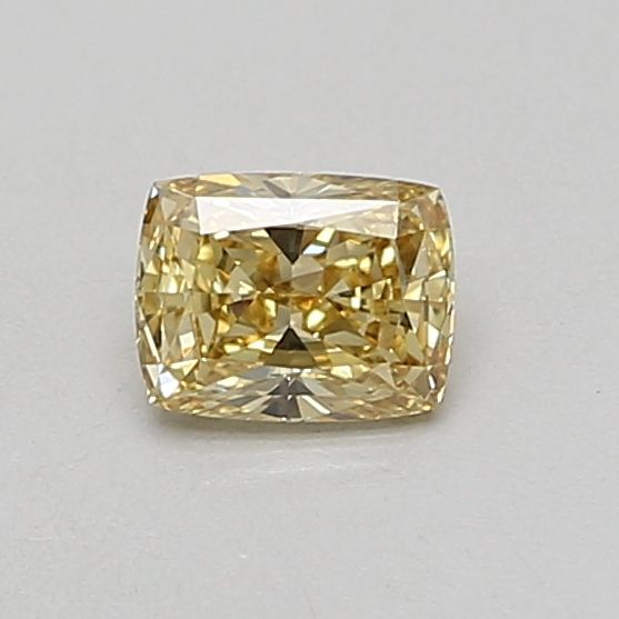 Lab-Grown Cushion Diamond - 0.5 Carats, Fancy Vivid Yellow Color, VS1 Clarity - Certified by IGI - Report Number: LG675532963
