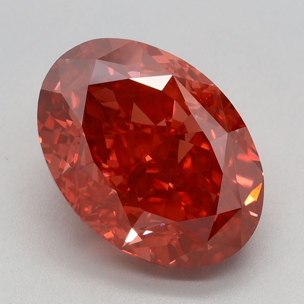 Lab-Grown Oval Diamond - 3.56 Carats, Fancy Vivid Pink Color, VVS2 Clarity - Certified by IGI - Report Number: LG638492259