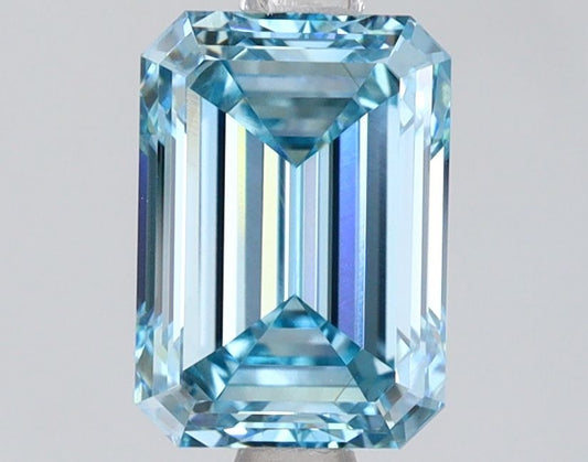Lab-Grown Emerald Diamond - 2.01 Carats, Fancy Intense Blue Color, VVS2 Clarity - Certified by IGI - Report Number: LG618468016