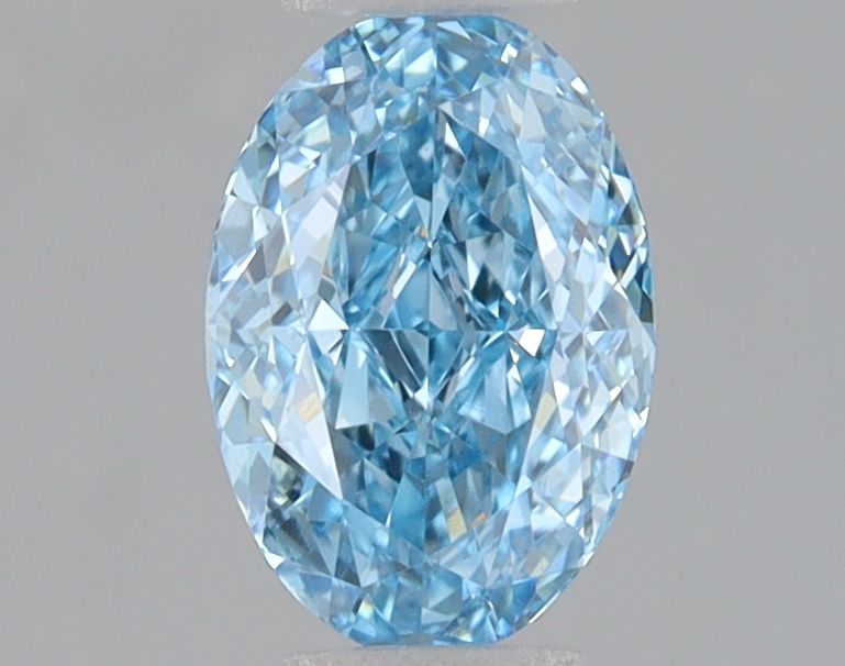 Lab-Grown Oval Diamond - 1.01 Carats, Fancy Vivid Blue Color, VS1 Clarity - Certified by IGI - Report Number: LG680531159