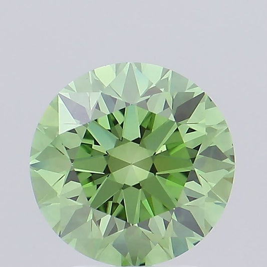 Lab-Grown Round Diamond - 3.01 Carats, Fancy Vivid Green Color, VS1 Clarity - Certified by IGI - Report Number: LG662482711