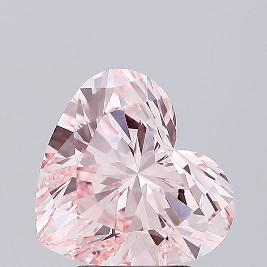 Lab-Grown Heart Diamond - 3.09 Carats, Fancy Vivid Pink Color, VVS2 Clarity - Certified by IGI - Report Number: LG667457300